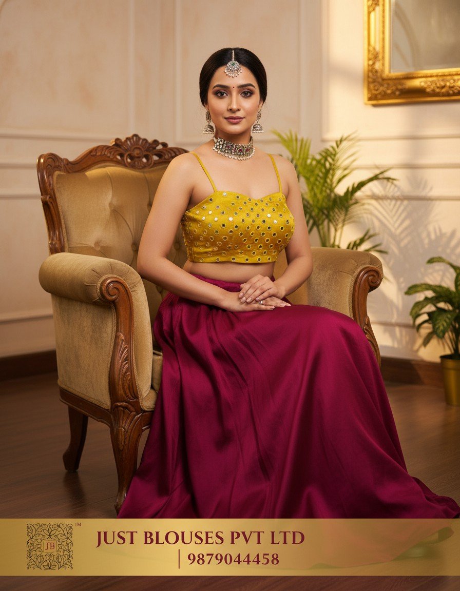 Navratri Mirror Work Resham Blouse