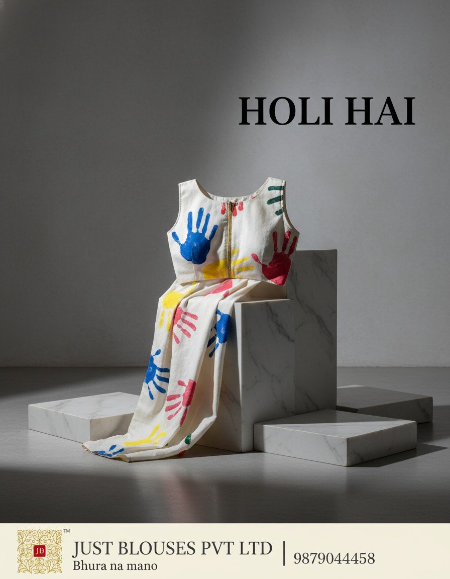 Hand Painted Motiff Holi Blouse