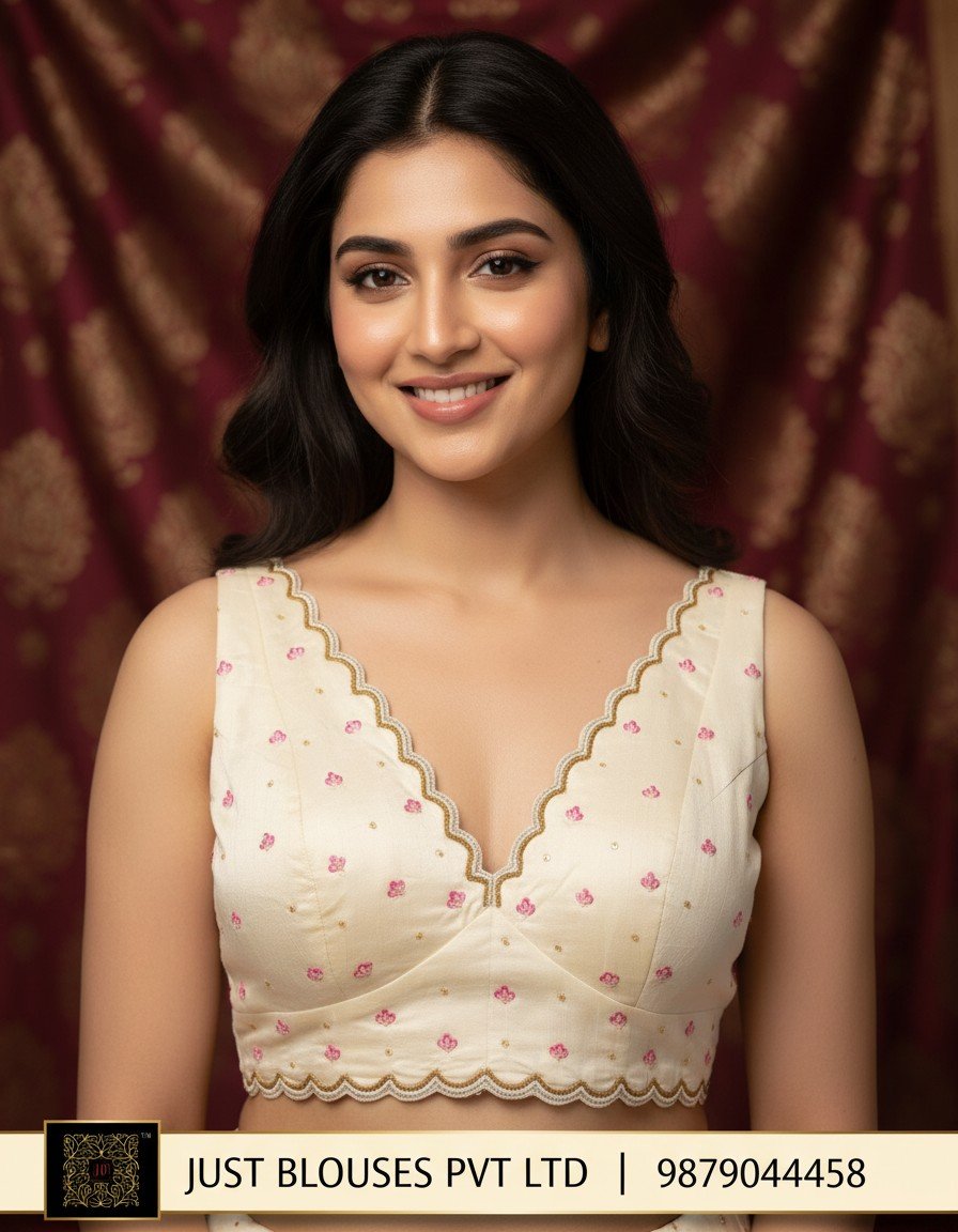 Luxury Plunge Neck Blouse